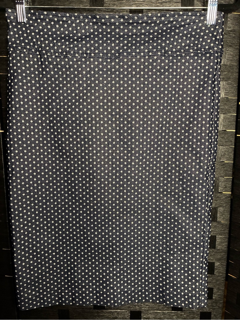 Soho Apparel Navy Polka Dot Pencil Skirt